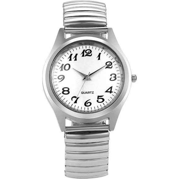 Lancardo Elastic Strap Wristwatch Easy to Read Big Number Dial Stretch Band main image 4